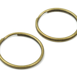 Antique Bronze Metal Key Rings - Split Rings - Circle Key Rings - Keychain Connectors - Key Ring Findings - 29.37x29.37x1.73mm - PP2853AB