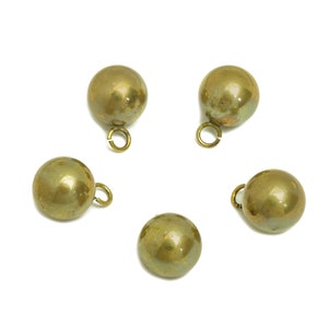 10mm Brass Ball Earring Charm - Raw Brass Ball Earring Charms - Brass Ball Pendant - Earring Finding - Jewelry Making - 10x10x10mm - PP10560