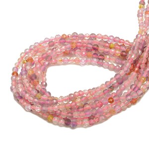 2mm Rose Quartz Round Beads - Natural Stone Beads  - Gemstone Rose Quartz Beads - 15.5 &quot;/ Strand Faceted Round Beads - Crystal Beads- NS2058