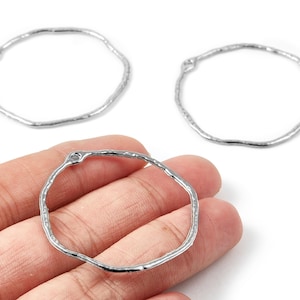 Circle Frame Shaped Charms - Aluminium Earring Findings - Alloy Pendant for Necklace - Jewelry Supplies - 42x44x1.3mm - ZZ1158S
