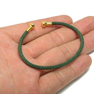 Unisex Rope Bracelet - Brass Handmade Open End Rope Bangle - Steel Adjustable Unlockable Screw Bead Bangle - Bracelet Making - HM1069A