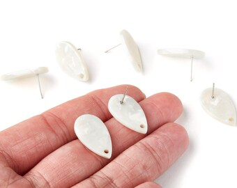 Acetate Drop Earring Post - Drop Earring Stud - Earring Post - Jewelry Supplies - Color Code: A12 - 23.45x13.68x2.44mm - AC1321B