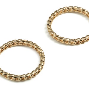 Messing Kreis Ring Ohrring Charms - Gold Kreis Anhänger - 18K Echt vergoldetes Messing - 20,22x20,22x2,5mm - RGP2789