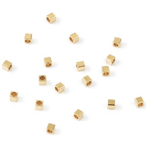 Brass Square Beads - 2X2 - Raw Brass Square Cube Beads - Jewelry Supplies - 2x2x2mm - PP1458