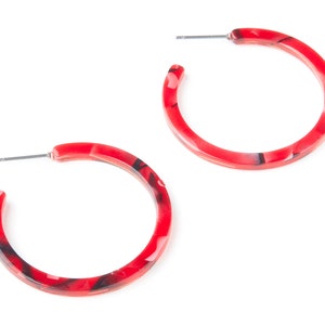 Offene Creolen Ohrstecker - 1,5 Zoll Creolen - Acetat Runde Ohrstecker - Offener Kreis - Farbcode: A56 - 38x38x2.7mm - AC1173E