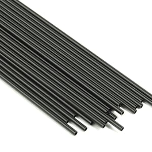 Matowe czarne rurki Himmeli - surowe mosiężne okrągłe koraliki Himmeli DIY - okrągłe rury do geometrii - do roślin powietrznych - 2x0,2 x 120 mm -PP4568B-120