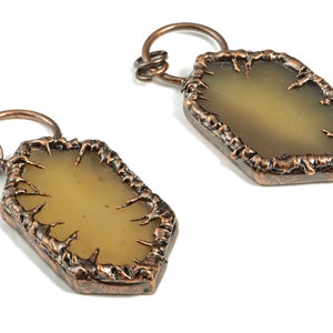 Hexagon Yellow Agate Pendant  - Agate Earring Charm –Gemstone Jewelry – DIY Jewelry Supplies - Average Size - 73.67×34.09 ×6.52mm - NS1371