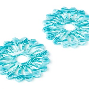 Acetate Flower Earring Charms - Flower Pendant - Earring Findings - Jewelry Supplies - Color Code: A170 - 49.12x49.12x2.55mm - AC1452-A170