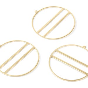 Brass Round Connector - Circle Raw Brass Earring Findings - Jewelry Supplies - 45.22x43.2x1.15mm - PP2117 image 3