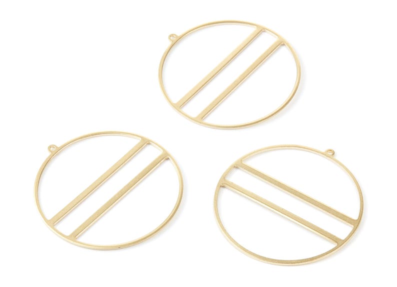Brass Round Connector - Circle Raw Brass Earring Findings - Jewelry Supplies - 45.22x43.2x1.15mm - PP2117 image 3