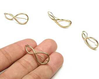 Brass Curved Earring Hooks - Raw Brass Earring Wires - Earring Findings - Brass Stud - Jewellery Supplies - 30.01x12.73x3.3mm - PP4458