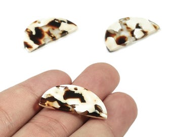 Connettori semicircolari in acetato - Orecchini a mezza luna - Pendente in acetato - 2 fori - Codice colore: A257 - 29,54x14,96x2,64 mm - AC1061-A257