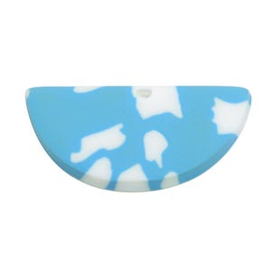 Polymer Clay Half-Moon Charm - Handmade Half Circle Polymer Clay Charm - Sky-Inspired Abstract Jewelry - Polymer Clay - 29x14x3.2mm - PC2359