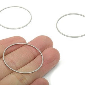 Round Hoop Connector Circle Ring Links 201 Stainless Steel Jewelry Making 11mm ALL SIZES 6mm 7mm 8mm 9mm 10mm ... 45mm 50mm 60mm SS1367 image 7