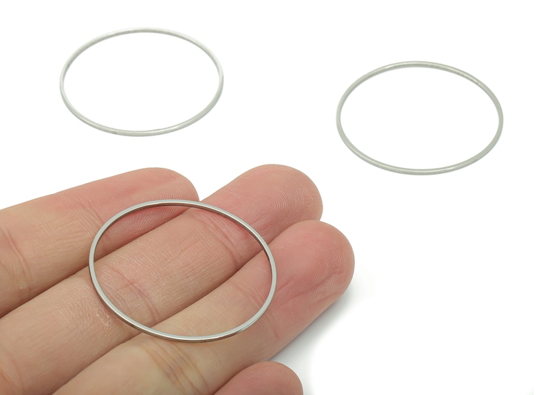 Round Hoop Connector Circle Ring Links 201 Stainless Steel Jewelry Making 11mm ALL SIZES 6mm 7mm 8mm 9mm 10mm ... 45mm 50mm 60mm SS1367 image 7