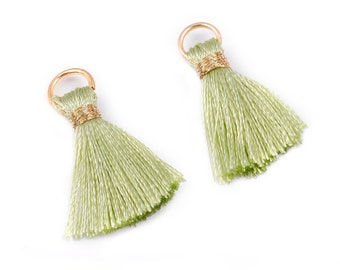 Silky Tassels with Loop Charms - Silky Tassels Earring and Pendant - Tassels with Iron Jump Ring - Boho Earrings - 24.06x5.92x3.4mm - TS1034