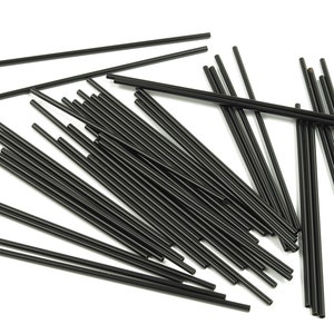 Matte Black Himmeli Tubes - Raw Brass Round Himmeli DIY Tube Beads - Circle Pipes for Geometric - For Air Plants -1.5x0.2x60mm - PP4567B-60