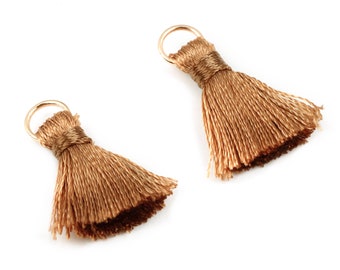 Silky Tassels with Loop Charms - Silky Tassels Earring and Pendant - Tassels with Iron Jump Ring - Boho Earrings - 24.06x5.92x3.4mm - TS1032