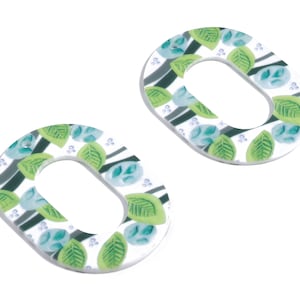 Acrylic Oval Earring Charms - Printing Oval Acrylic Pendant - Jewelry Supplies  - Color Code: B10 - 46.7x34.78x1.22mm - AC1927-B10