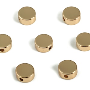 Shiny Flat Round Spacer Beads - Round Disc Bead - Circle Pendant - 18K Real Gold Plated Brass - Jewelry Supplies -6.07x5.97x2.82mm - RGP3153