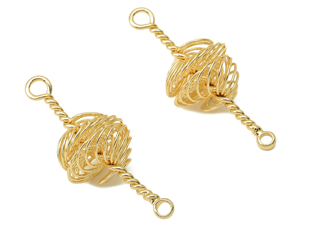 Brass Winding Earring Connector Brass Wires Spiral Connector Ball