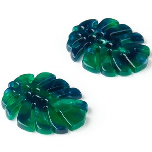 Acetate Monstera Charms - Monstera Earring and Pendant - Earring Findings  - Color Code: A13 - 25.56x21.69x2.51mm - AC1601-A13