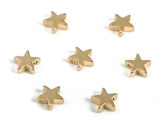 Dreamtop 66 Pieces Brass Gold Spacer Beads Star India