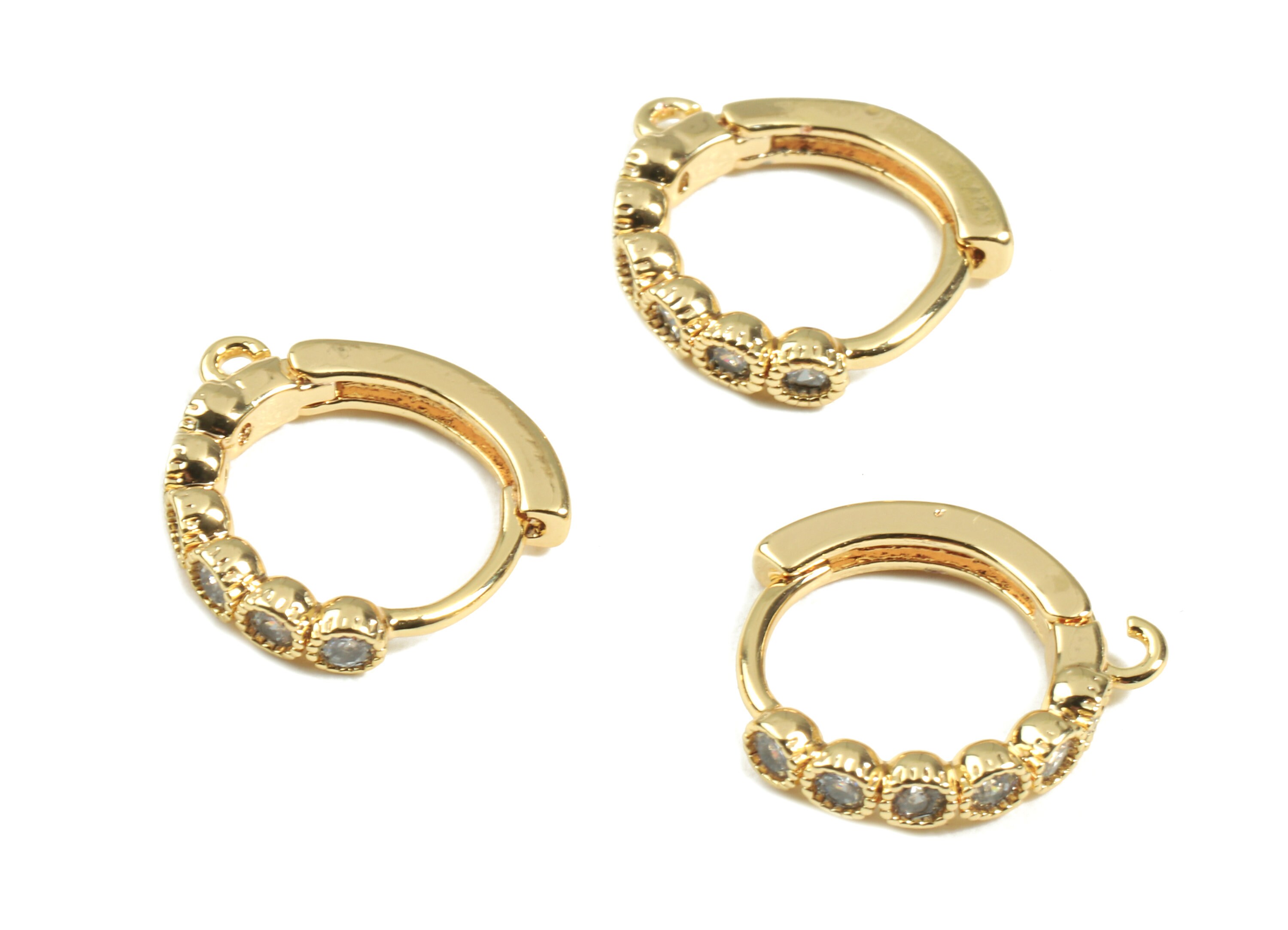 Brass Leverback Earring Clasp With Zircon Brass Plain Etsy Australia