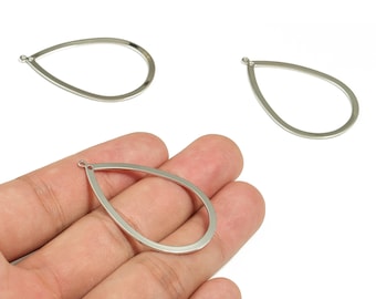 Brass Drop Connector - Brass Drop Earring Connector - Silver Tone Plated Brass - Jewelry Making Supplies - 43.05x27.71x0.83mm - PP2086S