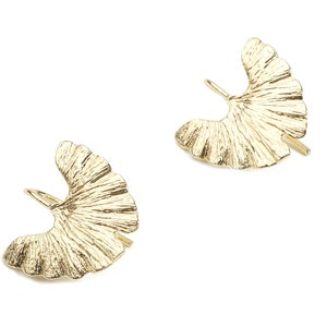 Cerceau d’oreille en laiton avec boucle - Fil de boucle d’oreille en feuille de laiton - Laiton plaqué or véritable 18K - Fournitures de bijoux - 21.94x17.77x1.16mm - RGP2347