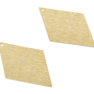 Brass Textured Rhombus Charms - Textured Rhombus Raw Brass Pendant - Earring Findings - Jewelry Supplies - 43.63x28.8x0.42mm - PP1773