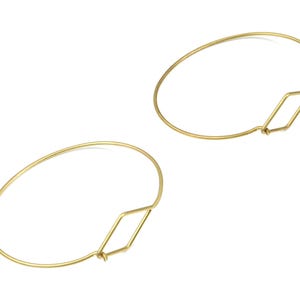Bracciale in filo di ottone - Bracciale rigido in ottone grezzo - Bracciale a cerchio in ottone - Forniture per gioielleria - 67,62x58,4x1,62 mm - PP3303 immagine 3