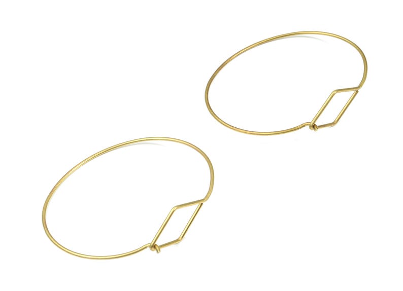 Bracciale in filo di ottone - Bracciale rigido in ottone grezzo - Bracciale a cerchio in ottone - Forniture per gioielleria - 67,62x58,4x1,62 mm - PP3303 immagine 3