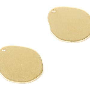 Personalized stamping blank - Brass Oval Charms - Oval Raw Brass Pendant - Earring Findings - Jewelry Supplies - 21x18.5x0.97mm - PP2098
