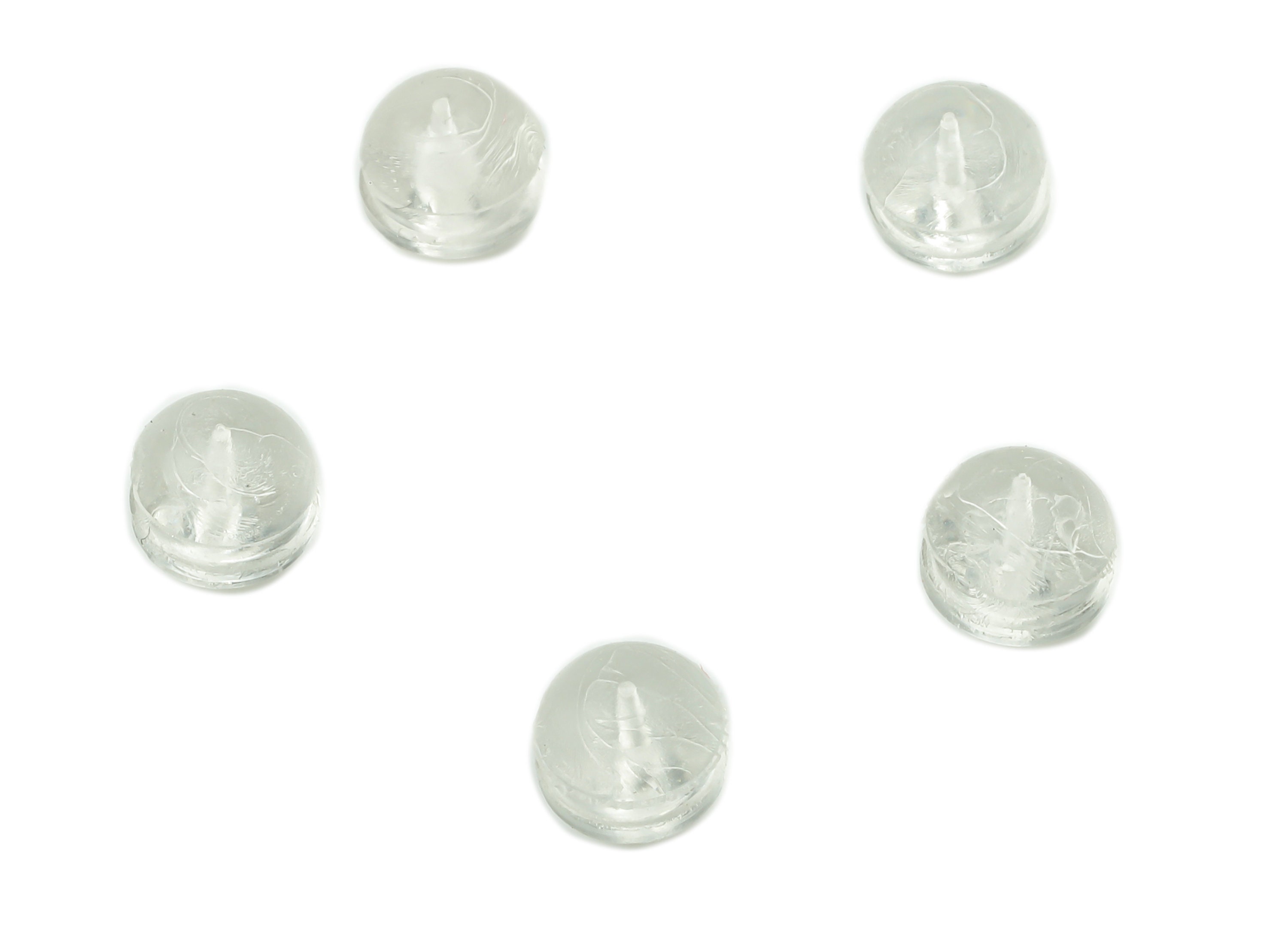100pcs Clear Plastic Round Earnuts Safety Earring Backs Stopper Findings  6x10mm