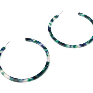 Offene Creolen Ohrstecker - 2,5 Zoll Creolen - Acetat Runde Ohrstecker - Farbcode: A18 - 66x4x3mm - AC1307-A18
