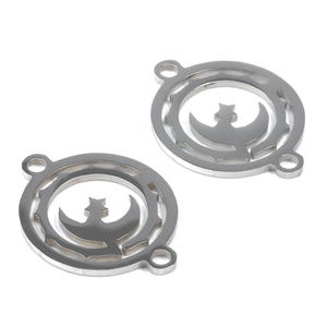 Stainless Steel Moon Connector - Moon Earrings Charms and Pendant - Bracelet Pendant - 19.63x15.36x0.93mm - SS1134 image 2