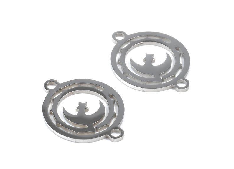 Stainless Steel Moon Connector - Moon Earrings Charms and Pendant - Bracelet Pendant - 19.63x15.36x0.93mm - SS1134 image 2