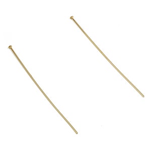 Brass Head Pin Findings - Gold Head Pin - DIY Gold Jewelry Pins - 18K Real Gold Plated Brass - Jewelry Supplies - 60.53x0.7mm - RGP3320-60