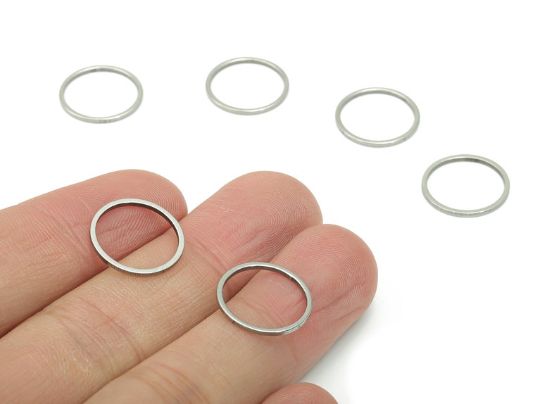 Round Hoop Connector Circle Ring Links 201 Stainless Steel Jewelry Making 11mm ALL SIZES 6mm 7mm 8mm 9mm 10mm ... 45mm 50mm 60mm SS1367 image 4