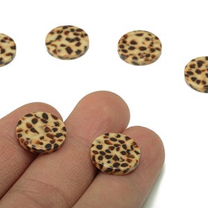 Acetate Coin Earring Charm - Round Brown Spots Earring - Circle Pendant With Hole - Color Code: A789 - 15.13x15.11x2.67mm - AC1064-A789