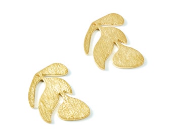 Brass Leaf Charms - Leaf Shaped Raw Brass Pendant - Jewelry Supplies - 21x14,88x0,82mm - PP1405
