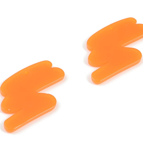 Acrylic Orange Scribble Earring Charms - Acrylic Orange Scribble Charms - Jewelry Supplies - Color Code:A532- 30.06x18.89x2mm - AC2138-A532