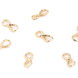 Brass Infinity Charms - Brass Infinity Earring Pendant - 18K Real Gold Plated Brass - Jewelry Supplies - 13.52x5.54x0.86mm - RGP1053