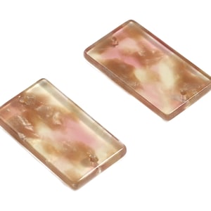 Conectores rectángulo de acetato - 2 agujeros - Pendientes de rectángulo - Hallazgos de pendientes - Código de color: A45 - 25.2x14.5x2.89mm - AC1803-A45