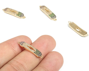 Armband Verbinder mit Zirkonen - Halskette Verstellbarer Verbinder - DIY Schmuckherstellung Zubehör - Schmuck Zubehör - 25.22x6.1x1.9 mm - RGP2917