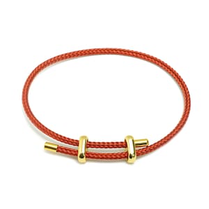 Braided Rope Bracelet Stainless Steel Clasp - Brass Adjustable Woven Cord Bracelet - Minimalist Adjustable Beading Bracelet Making - HM1070O