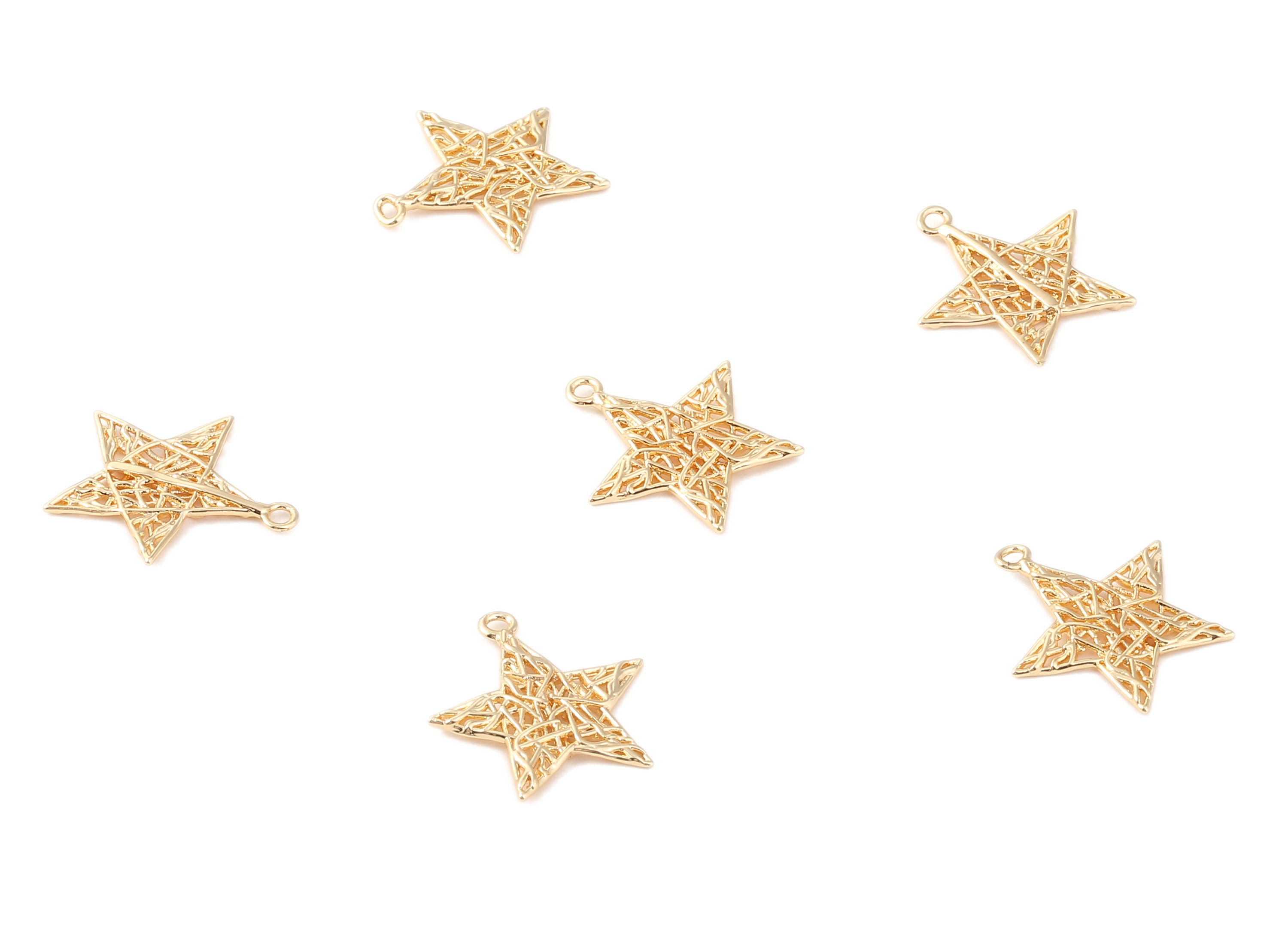 Brass Star Charms Brass Star Pendant 18K Real Gold Plated - Etsy