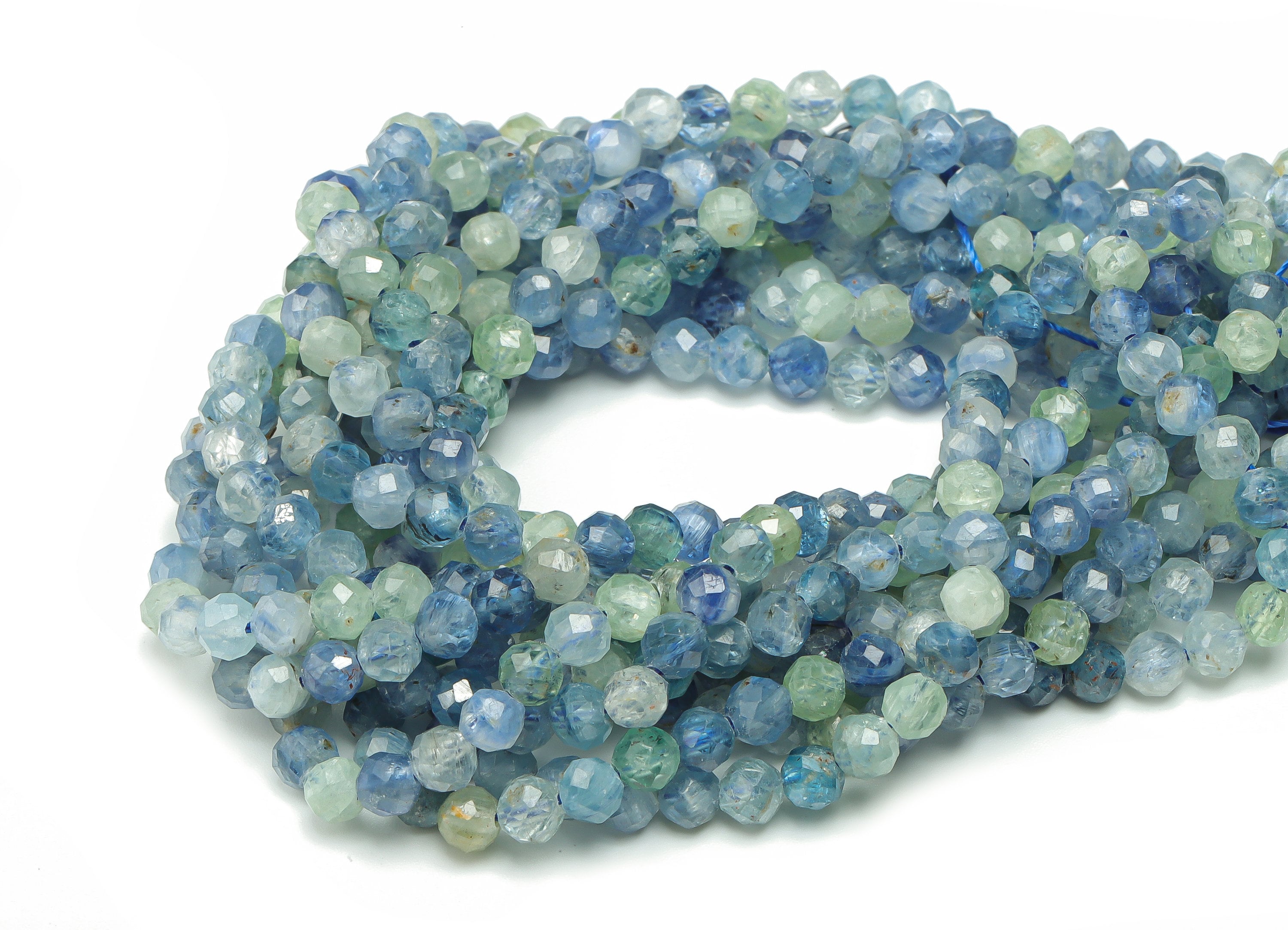 Kyanite Round Beads 4mm - 15.5 Inch - Faceted Round Gemstone