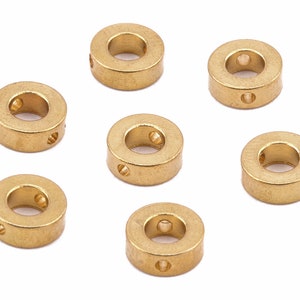 Brass Spacer Round Beads - Raw Brass Round Beads - Spacer Connectors - Earring Findings - Jewelry Supplies - 7.98x2.81x2.08mm - PP2255